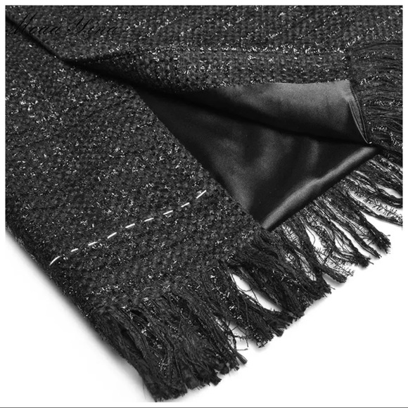 🌺🌺🌺The Koko Beautiful Classic Metallic Black Tweed Skirt Jacket Set - Picture 7 of 11